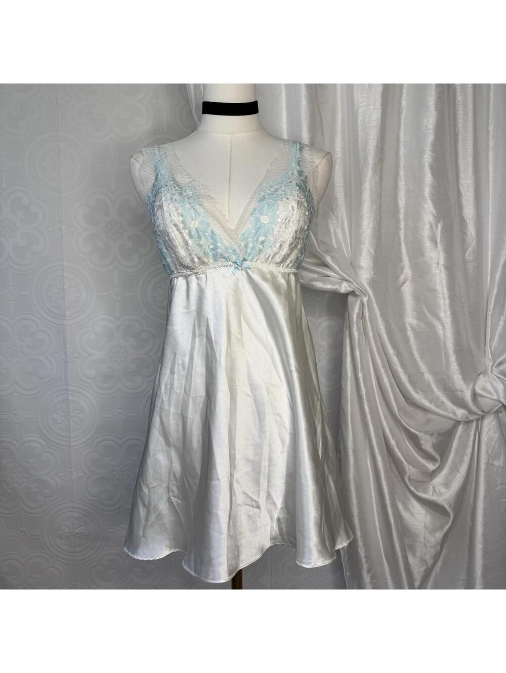 Flora Nikrooz White Babydoll Mini Slip Dress